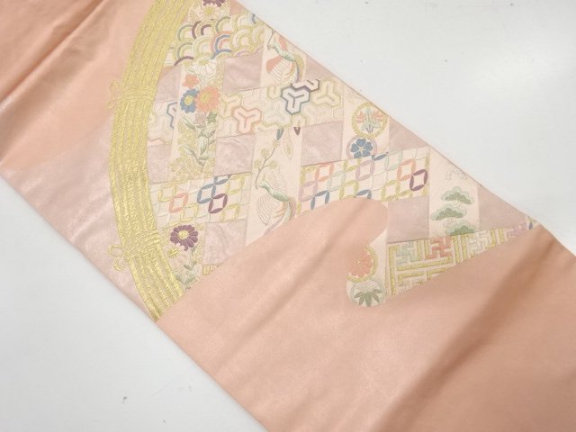 JAPANESE KIMONO / NAGOYA OBI / CLASSICAL PATTERN & BIRD 